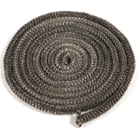 SABIR Joint Tressé 8mm x 4m pour Insert et Poêle, Corde de Joint de Cheminée en Fibre de Verre Imprégnée de Graphite, Remplacement pour Poêles à Bois (1/4)