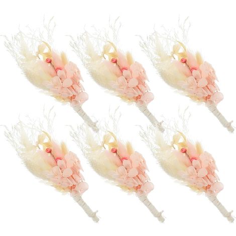 Lot de 6 Mini Bouquets de Fleurs Séchées Rustiques en Rose, Décoration Mariage, Remplissage de Vase, sans Besoin de Lumière, Style Campagne pour Fêtes Prénuptiales (1/5)