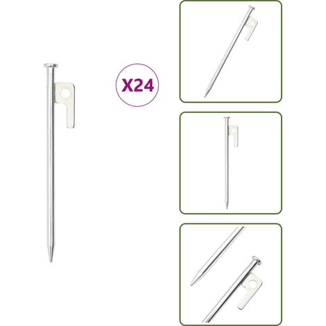 Zeltheringe 24 Stk. 20 cm 9 mm Verzinkter Stahl - Campingausrüstung - Zeltheringe - Wanderausstattung - Gartenbedarf - Caravan Zubehör (1/5)