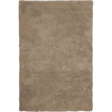 Tapis taupe micro polyester ultra doux style moderne - taupe beige chaud uni (1/3)