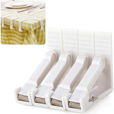 pièces Pince-nappes - Fixation de nappe - Pinces à nappe - Poids de table - Pinces - Wit - Plastique (1/5)