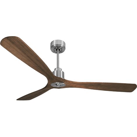 Tenerife Ring - Super destratificateur et ventilateur DC 166 cm  Chrome pales bois sombre sans Lumière 30 à 60 m²