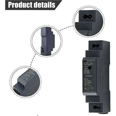 Bloc d'alimentation pour rails DIN 15 W 12 V 1,5 A appareils d'automatisation industrielle (1/3)