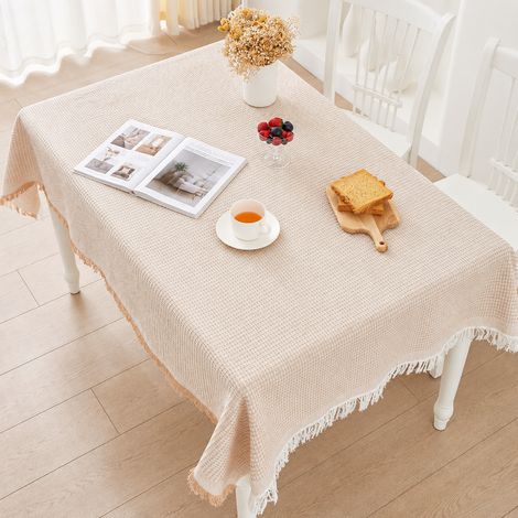 Nappe de table tissu mélangé nid d'abeille entrelacé kaki 90120cm franges incluses 30 × 22 × 1 cm 369 g – Livraison gratuite