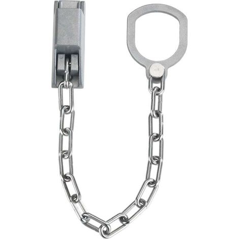 Abschließbare Türkette, Einbruchschutz, optimaler Schutz für Ihr Zuhause, kein Bohren erforderlich, massive Kette, Metall, 30 x 7 x 2,5 cm, mattes Silber (1/4)