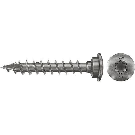 50 vis inox A2 tête plate TX Ø7,0 x 50 mm filetage total - Fischer (1/4)