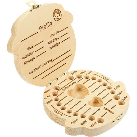 Boîte à Dents de Lait en Bois et Alliage pour Souvenirs D'enfance (1/5)