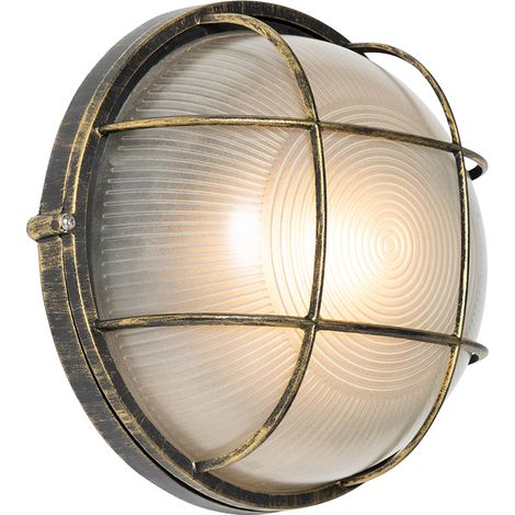 Industrial Outdoor Wall Light Antique Gold IP44 - Hanneke (1/5)