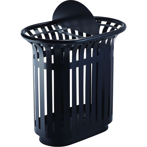 Corbeille à poser Tulipe, avec totem - 2x60l - anthracite mat - RAL 7016 (1/5)