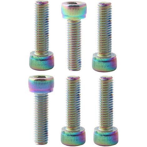 6 vis de protection pour le couvercle de la cuvette de votre vélo de route/VTT à pignon fixe-2.28X0.85CM-Colorful (1/3)