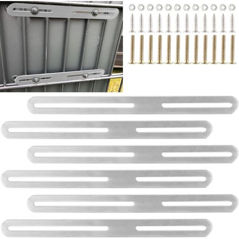 Support Boîte aux Lettres, Kit de Fixation pour Clôture 280 x 25 mm en Acier Inoxydable Argenté, 6 Plaques avec Vis M5 pour Boîte aux Lettres Normalisée, Portail de Jardin et Grillage (1/5)