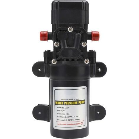 Pompe à Diaphragme à Eau Auto-amorçante, Pompe à Membrane à Pression d'eau Douce pour Camping-Car, Camping-Car, Bateau Marin, Pompe à Eau Industrielle Haute Pression à Rotation (RL 2201 12V) (1/5)