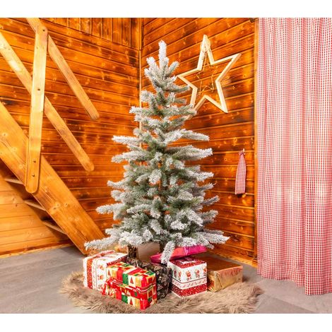 Evergreen Arbre de Noël artificiel Cedar Frost Pin  Avec neige artificielle  Blanc  150 cm (1/5)