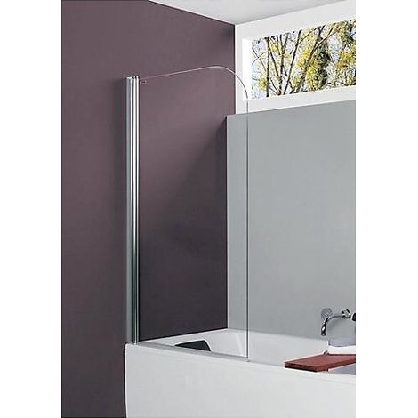 Pare-baignoire Arty à volet pivotant réversible 6 mm et profilé blanc - LEDA