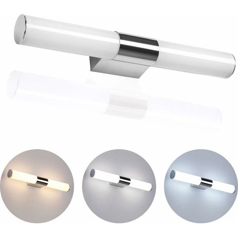 royaluxe - Lampe Miroir 8W Applique Murale avec Télécommande (3000-7000K) Lampe Salle de Bain 700Lm Eclairage IP44 Étanche 40CM (Lumière Chaude) (1/5)