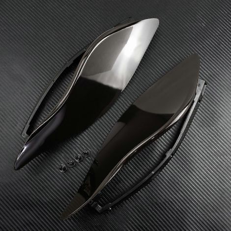 Déflecteurs d'air latéraux de pare-brise réglables pour moto Harley Touring Electra Street Glide FLHT 2014-2022 - Noir/fumé (1/5)