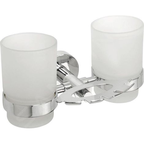 Sapho X-Round - Porte-verre double, verre/chrome XR900 (1/2)