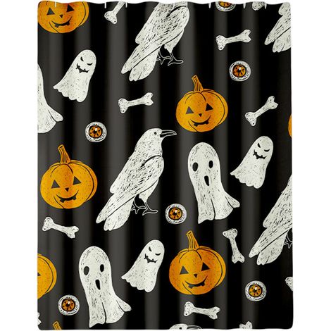 1 rideau de douche Divers accessoire de portail, motif feuilles d'automne, polyester, 183 x 183 cm, 12 œillets, pour salle de bain et camping-car (1/5)