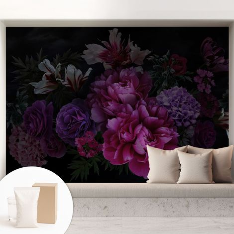 Carta Da Parati Non Tessuto - Con Colla Gratuita - Con Motivi Moderni - Design Elegante Per Pareti Eleganza floreale 208x146 cm (1/5)