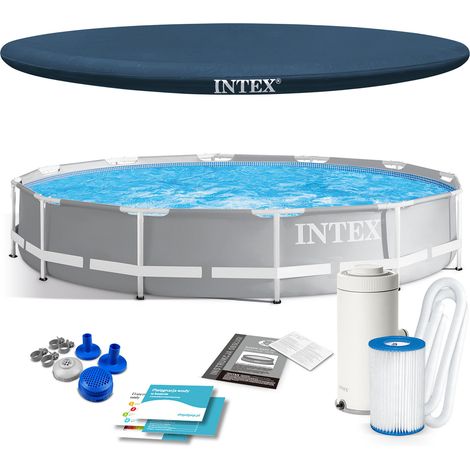 Piscina de jardín con estructura de 366 x 76 cm, 4 en 1, INTEX 26712