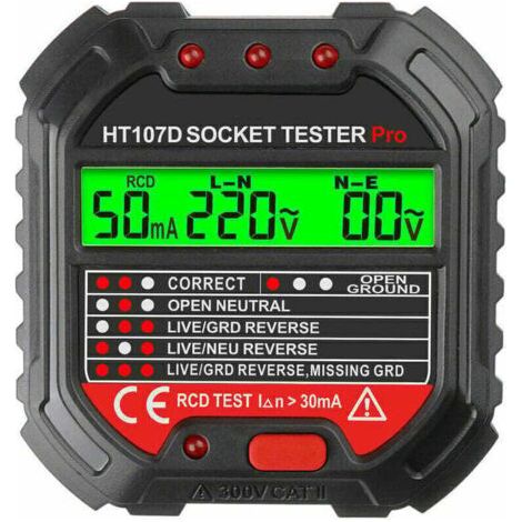 Testeur de fil de terre pour testeur de prise, phase de prise (réglementation UE HT107D) (1/5)