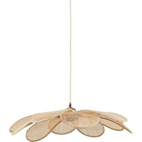 Suspension en bambou Margaux S naturel D60 – Dimensions D. 60 x H. 10 cm – Longueur de cordon 115 cm – Douille E27 Max. 40W – Ostaria