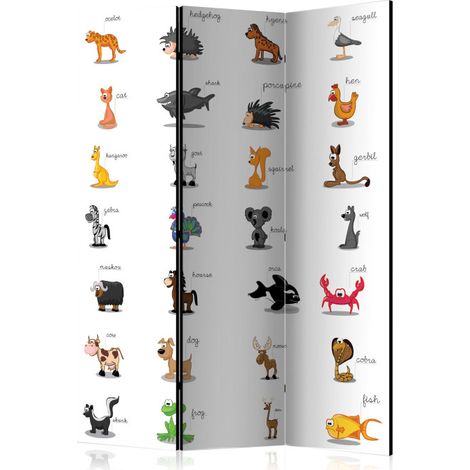 Paravent 3 Volets "Learning By Playing Animals" 135x172cm (1/2)