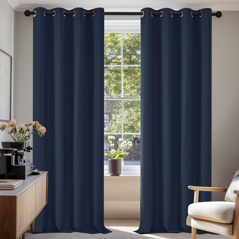 2 Pièces Rideau, Occultant 95-99%, Thermique 230g/m², Polyester, Pour Chambre Et Salon (1/5)