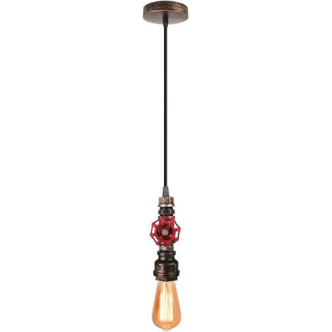 U-DO Ajustable Suspension Luminaire en Fer Rouille Vintage Lustre Plafonnier Créatif Rétro Industriel (1/4)