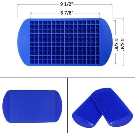 Lot de 2 mini-bacs à glaçons en silicone, 160 petits moules à glaçons, glaçons pilés faciles à démouler pour rafraîchir vos cocktails au whisky, sans BPA (1/3)