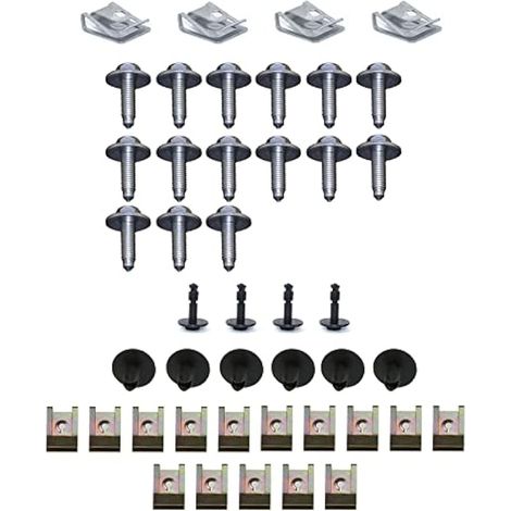 44 pièces Clips de plateau inférieur, Vis moteur, Cache de protection sous-caisse pour BMW E46 (1/5)