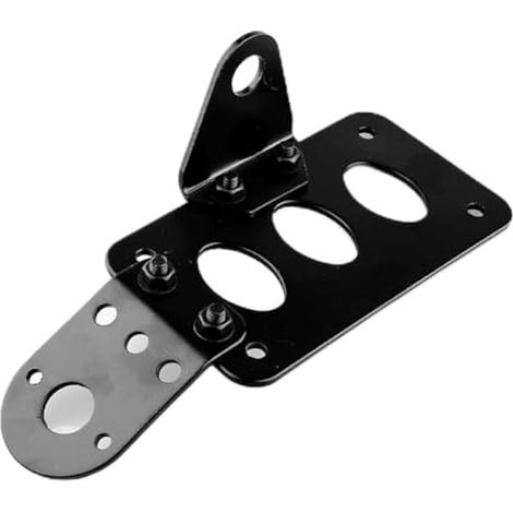 Cocoarm Support Latéral Plaque Immatriculation Feu Stop Moto, Métallique, pour Croiseurs Vélo Rue, Noir (1/4)