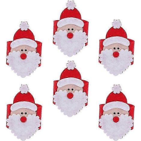 Christmas Santa Napkin Rings Function As Napkin Holders 12Pcs pour Table Use (1/5)