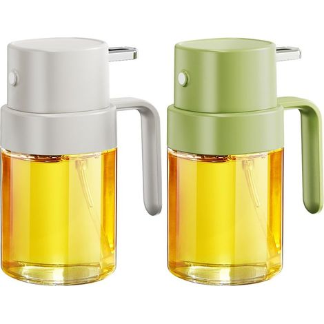 2 pièces Pulvérisateur d'Huile pour la Cuisine, Bouteille Spray 200 ml, Alimentaire Vaporisateur Portable pour (Vert et blanc) (1/5)
