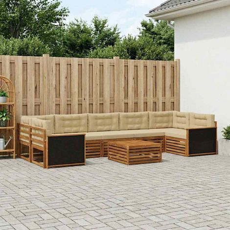 vidaXL Outdoor-Sofagarnitur 8 pcs Natur und Beige (1/5)