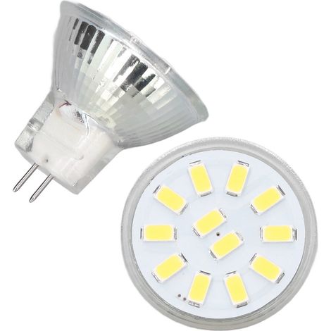 Lot de 4 ampoules LED MR11 3W 12LED 300LM blanc froid, avec socle à broches, homologuées CE+ROHS, pour spots encastrés, rails lumineux et éclairage paysager. (1/5)
