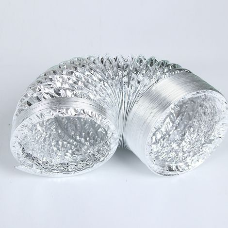 SHINING HOUSE Flexibler Aluminium-Lüftungsschlauch für Klimaanlage, Wäschetrockner, Haube (120 mm x 2 m) (1/4)