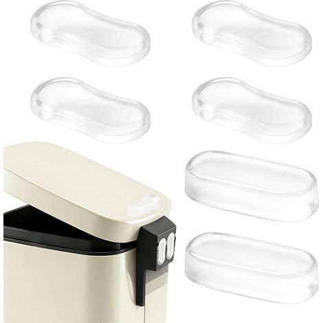 6pcs Protection Murale Poubelle, 2 Tailles Protections Murales Transparentes en Silicone à Placer Derrière la Poubelle Adaptées à Cuisine Salle de Bain Chambre et Bureau (1/5)