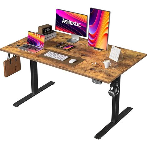 Schreibtisch höhenverstellbar elektrisch Memory Steh Braun 140 x 80 cm (1/5)