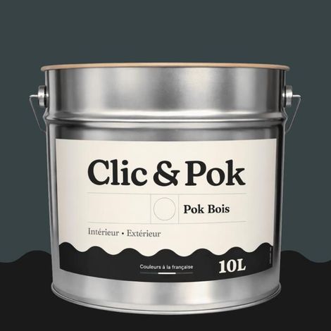 Peinture Bois Extérieur – POK BOIS - 10L - RAL 7026 - Gris granit- Résistante aux intempéries - Ne s'écaille pas