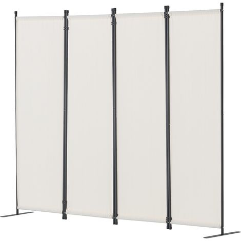 Mophorn Raumteiler, 4-teiliger faltbarer Sichtschutz für Büro, Schlafzimmer, Esszimmer, Arbeitszimmer, freistehend, Stofftrennwand, weiß, stilvoll und funktional