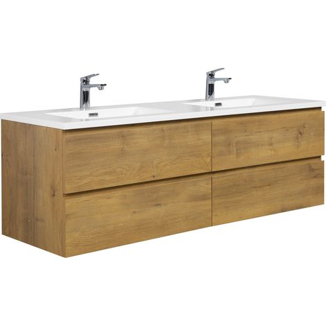 Mobile da bagno Angela 160cm Rovere - armadio mobiletto lavabo (1/5)