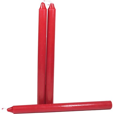 CANDELE ROSSE STEARICHE 3 PZ 25X02D CM LUCE INTENSA LUNGA DURATA FIAMMA POTENTE