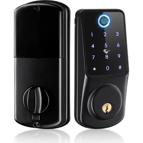 Serrure de porte intelligente Tuya Wifi Serrure De Maison Intellinte Avec Application À Distance Biométrique Empreinte Digitale Carte À Puce Mot De Passe Clé Déverrouiller Serrure De Porte Électroniqu (1/5)