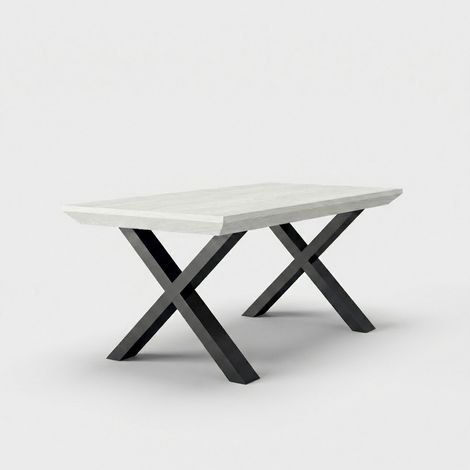 Tavolo allungabile da pranzo 12 posti gambe nere design 160/260x90 Asti - Frassino