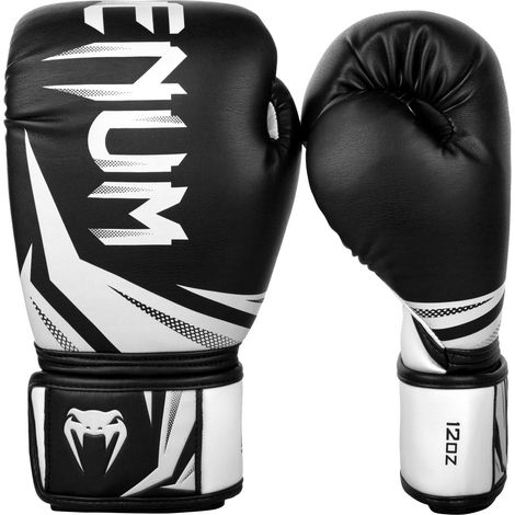 Guantes de boxeo Venum Challenger 3.0, negros/blancos, 14 oz. (1/5)