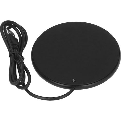 Dessous de verre chauffant USB 55°, sous-verre isolé pour lait, café et thé, noir. (1/5)