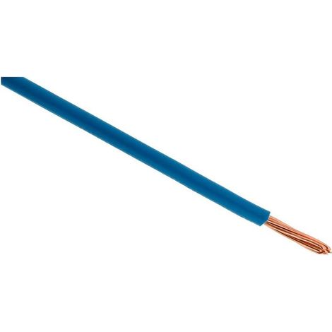 1 Cable H07V-R 6mm2 Bleu, Conducteur Monobrin, Isolant PVC, 5m, Chantiers Résidentiels