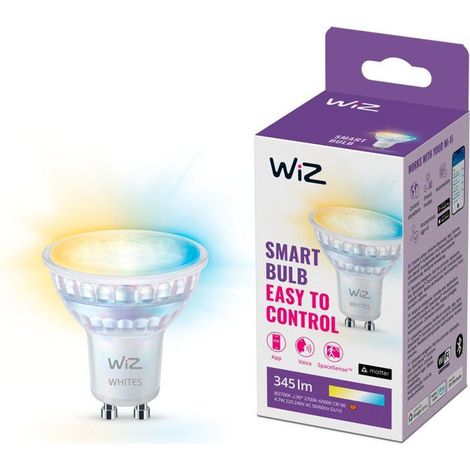 WiZ LED Foco GU10 50W (Carcasa de Cristal) Luz blanca cálida a fría - 1 unidad (1/3)