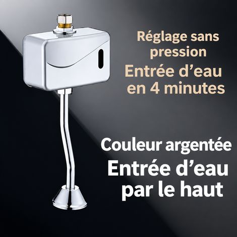 Chasse urinoir gris argenté, capteur d'urinoir en pose apparente, arrivée d'eau par le haut sans réglage, 1 × 1 × 1 cm, 500 g – Livraison gratuite